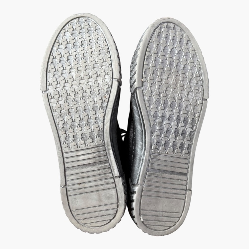 Karl Lagerfeld Men's Metallic Leather Double Back Zip High Top Sneakers Size 9.5 - Picture 9 of 10